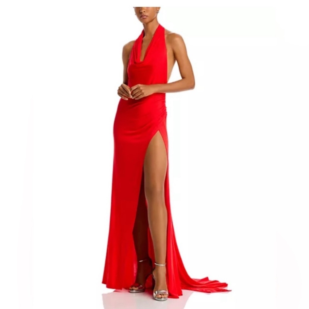 NWT STAUD Julius halter maxi dress in red size Small